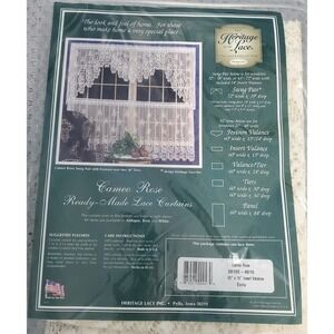 Vtg Heritage Lace Curtains CAMEO ROSE 60x15 Insert Valance ECRU NOS SEALED USA